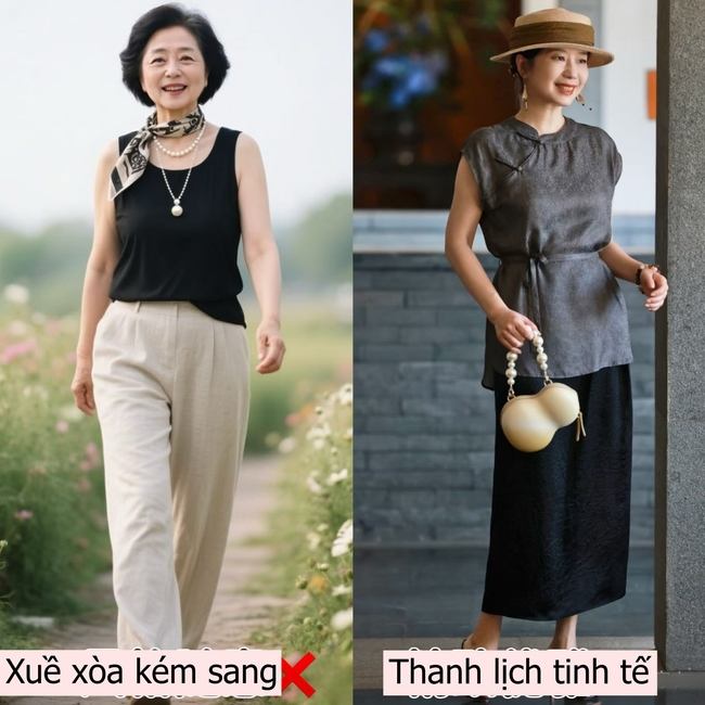 Khi bạn bước sang tuổi 50–60, hãy từ bỏ áo ba lỗ và quần ống rộng, chuyển sang những cách phối đồ này sẽ thời trang hơn nhiều - Ảnh 5.
