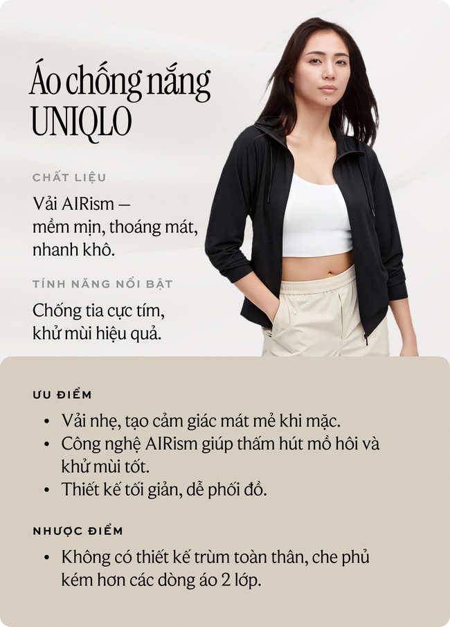 So sánh 8 mẫu áo chống nắng hot nhất hiện nay: Loại nào mát nhẹ, loại nào che phủ toàn thân? - Ảnh 2. So sánh 8 mẫu áo chống nắng hot nhất hiện nay: Loại nào mát nhẹ, loại nào che phủ toàn thân? - Ảnh 2.