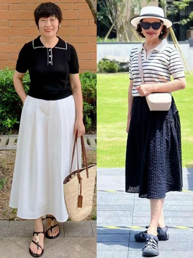 50 tuổi mặc gì để không bị chê sến súa? Đổi ngay sang những kiểu đồ này, vừa che khuyết điểm vừa sang chảnh - Ảnh 5. 50 tuổi mặc gì để không bị chê sến súa? Đổi ngay sang những kiểu đồ này, vừa che khuyết điểm vừa sang chảnh - Ảnh 5.