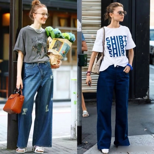 Mùa hè nhất định phải có một chiếc quần jeans ống rộng – mặc lên trẻ trung, sành điệu hơn gấp bội - Ảnh 7. Mùa hè nhất định phải có một chiếc quần jeans ống rộng – mặc lên trẻ trung, sành điệu hơn gấp bội - Ảnh 7.