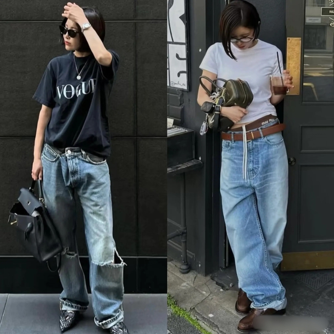 Mùa hè nhất định phải có một chiếc quần jeans ống rộng – mặc lên trẻ trung, sành điệu hơn gấp bội - Ảnh 5. Mùa hè nhất định phải có một chiếc quần jeans ống rộng – mặc lên trẻ trung, sành điệu hơn gấp bội - Ảnh 5.
