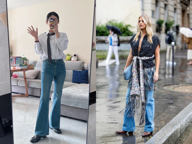 Mặc quần jean ống loe đi làm, nên phối giày gì? 6 kiểu giày hợp nhất với quần jean ống loe - Ảnh 3.