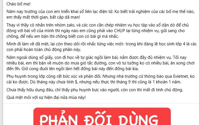 Phụ huynh Hà Nội tranh cãi về 1 công cụ: Thực sự vô ích, tốn tiền hay do các trường triển khai không tới, gây lãng phí cả trăm nghìn/năm? - Ảnh 1.