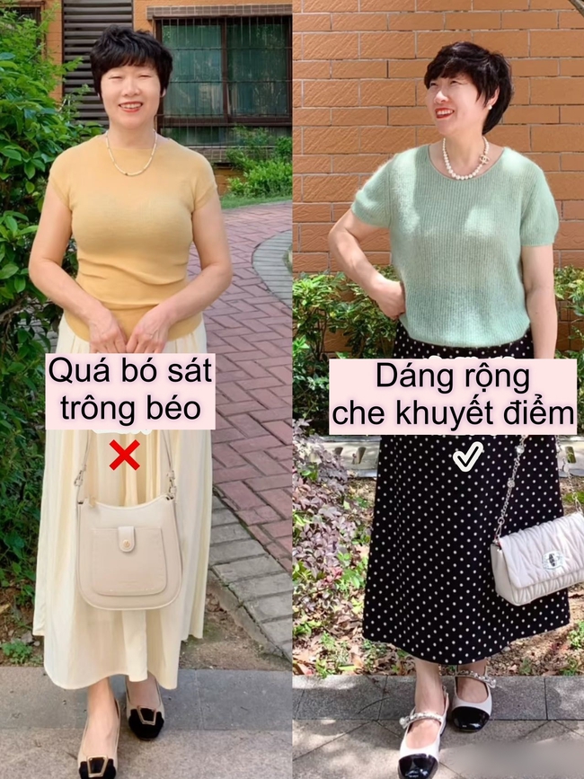 Phụ nữ tuổi 40+ nên tránh xa áo hoa sặc sỡ, chọn dáng suông thẳng để che khuyết điểm - Ảnh 11. Phụ nữ tuổi 40+ nên tránh xa áo hoa sặc sỡ, chọn dáng suông thẳng để che khuyết điểm - Ảnh 11.