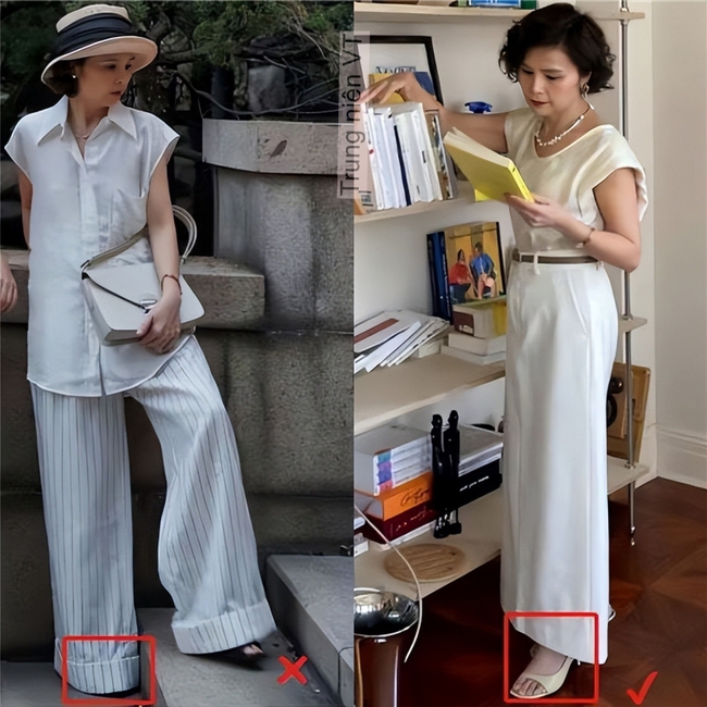 Phụ nữ tuổi 40+ có phần thân dưới đầy đặn nên tránh xa quần ống rộng và kiểu quần không đường may - Ảnh 5. Phụ nữ tuổi 40+ có phần thân dưới đầy đặn nên tránh xa quần ống rộng và kiểu quần không đường may - Ảnh 5.