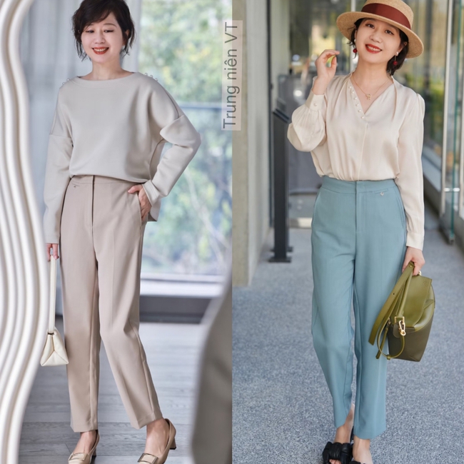 Phụ nữ tuổi 40+ có phần thân dưới đầy đặn nên tránh xa quần ống rộng và kiểu quần không đường may - Ảnh 2. Phụ nữ tuổi 40+ có phần thân dưới đầy đặn nên tránh xa quần ống rộng và kiểu quần không đường may - Ảnh 2.