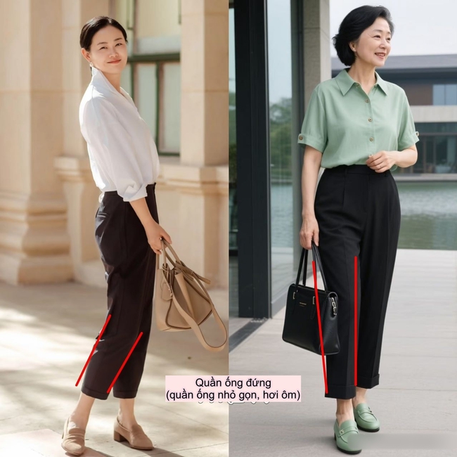 Mùa hè, vì sao phụ nữ trung niên nên tránh mặc quần không đường may ra đường? Xem loạt ảnh so sánh này là hiểu ngay! - Ảnh 12.