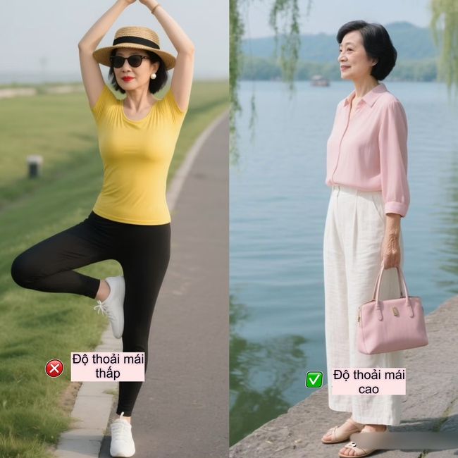 Mùa hè, vì sao phụ nữ trung niên nên tránh mặc quần không đường may ra đường? Xem loạt ảnh so sánh này là hiểu ngay! - Ảnh 2.