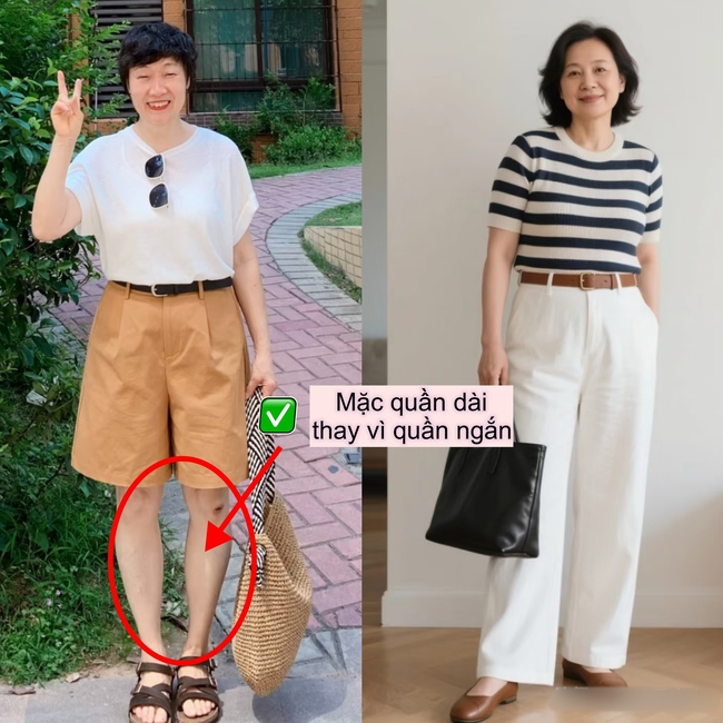 Mùa hè, vì sao phụ nữ trung niên nên tránh mặc quần không đường may ra đường? Xem loạt ảnh so sánh này là hiểu ngay! - Ảnh 6.
