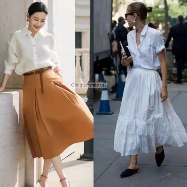 Đầu thu, “áo khoác mỏng + váy dài” hot rần rần! Phụ nữ trung niên mặc thế này vừa trẻ trung vừa sang, diện y chang cũng đẹp. - Ảnh 14.