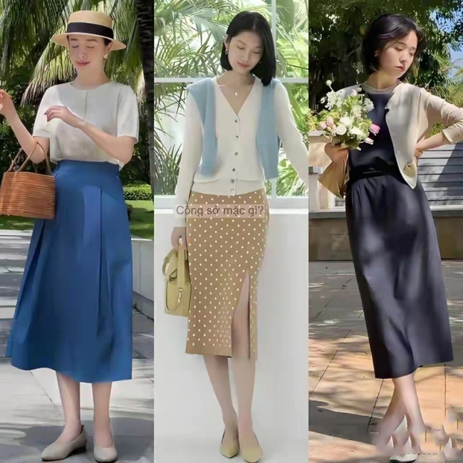 Đầu thu, “áo khoác mỏng + váy dài” hot rần rần! Phụ nữ trung niên mặc thế này vừa trẻ trung vừa sang, diện y chang cũng đẹp. - Ảnh 19.