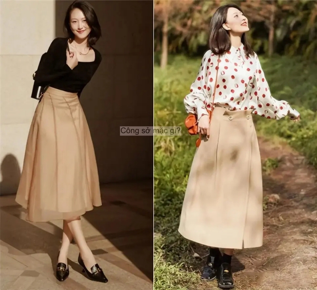 Đầu thu, “áo khoác mỏng + váy dài” hot rần rần! Phụ nữ trung niên mặc thế này vừa trẻ trung vừa sang, diện y chang cũng đẹp. - Ảnh 6.