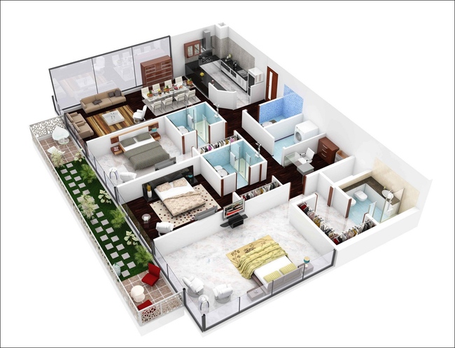10 mẫu căn hộ 3 phòng ngủ đẹp, dễ ứng dụng cho những gia đình nhiều thế hệ cùng chung sống - Ảnh 10.