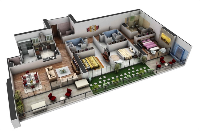 10 mẫu căn hộ 3 phòng ngủ đẹp, dễ ứng dụng cho những gia đình nhiều thế hệ cùng chung sống - Ảnh 8.