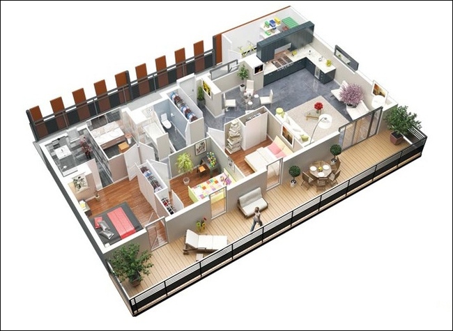 10 mẫu căn hộ 3 phòng ngủ đẹp, dễ ứng dụng cho những gia đình nhiều thế hệ cùng chung sống - Ảnh 6.