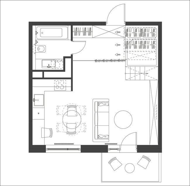 Căn hộ 35m² không có chi tiết thừa nhờ hệ nội thất đo ni đóng giày hoàn hảo - Ảnh 2.