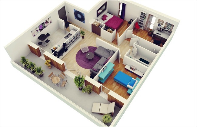 10 mẫu căn hộ 3 phòng ngủ đẹp, dễ ứng dụng cho những gia đình nhiều thế hệ cùng chung sống - Ảnh 2.