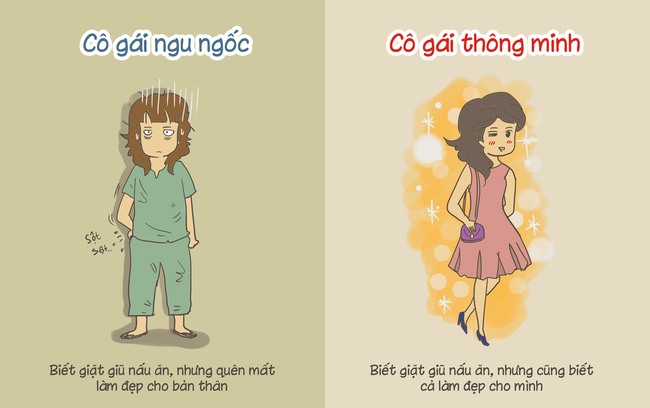 Tranh vui: Khi yêu bạn là cô gái thông minh hay cô nàng ngu ngốc? - Ảnh 1.