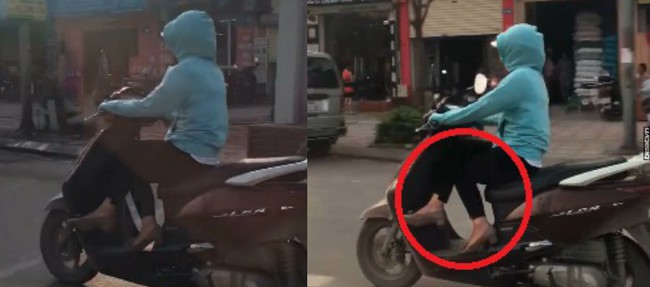 Vừa lái xe vừa bắt chéo chân, ninja xe tay ga khiến người đi đường hãi hùng dạt xa tám thước - Ảnh 1.