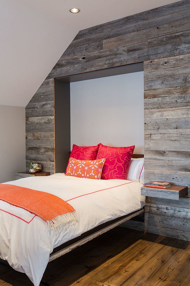 Cách sử dụng gỗ tái chế cho những bức tường phòng ngủ thêm quyến rũ - Ảnh 2.
