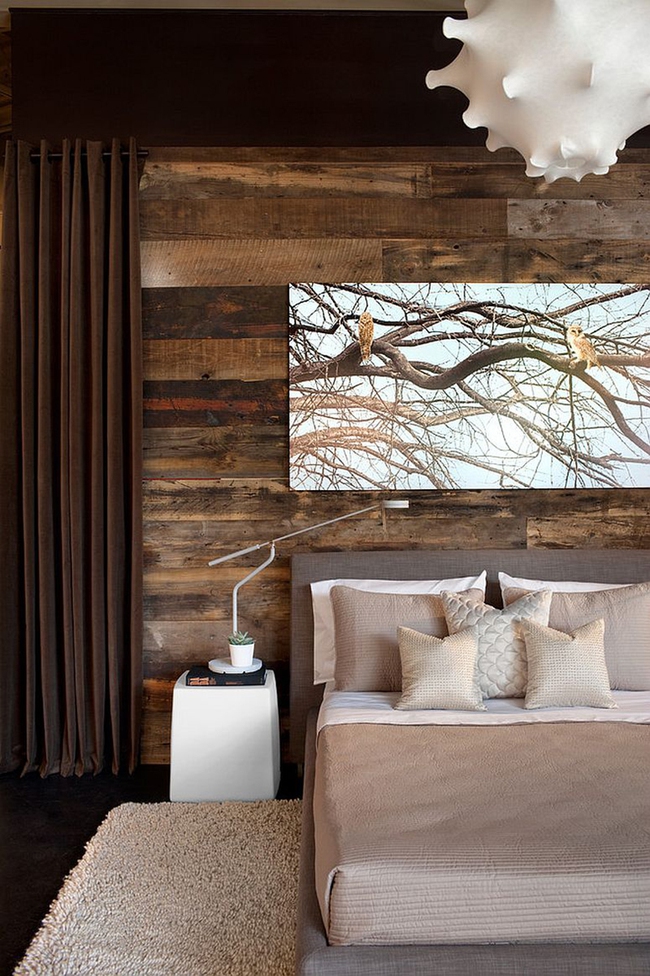 Cách sử dụng gỗ tái chế cho những bức tường phòng ngủ thêm quyến rũ - Ảnh 8.