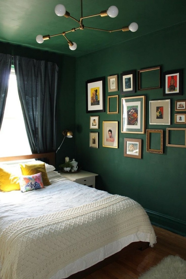 Khi đã chán đen, trắng, xám, hồng thì đừng quên xanh lá cũng là một gam màu rất tuyệt cho phòng ngủ - Ảnh 7.