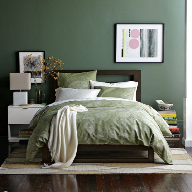 Khi đã chán đen, trắng, xám, hồng thì đừng quên xanh lá cũng là một gam màu rất tuyệt cho phòng ngủ - Ảnh 10.