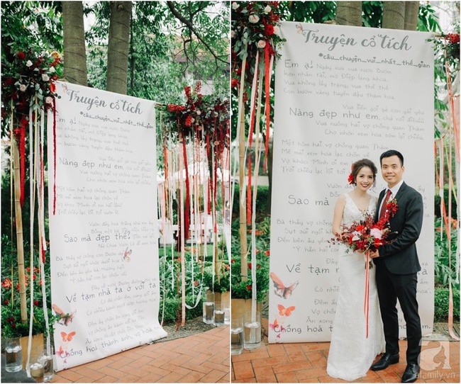 Cặp đôi Hà Thành trang trí tiệc cưới sân vườn với sắc đỏ đẹp như một giấc mơ về hạnh phúc - Ảnh 3.
