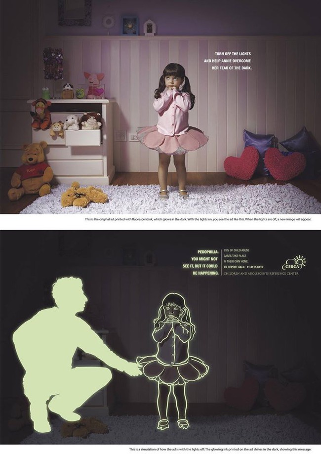 Bộ poster đầy ám ảnh về xâm hại trẻ em: Hãy tắt đèn để giúp bảo vệ những đứa trẻ - Ảnh 2.