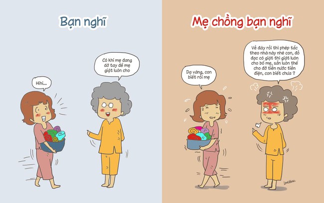 Tranh vui: Khác biệt cười ra nước mắt khi bạn nghĩ và mẹ chồng bạn nghĩ - Ảnh 5.