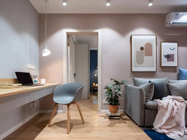 Phong cách Bắc Âu nhẹ nhàng với tông màu xanh, ghi, hồng được kết hợp vô cùng đặc biệt trong căn hộ 56m²  - Ảnh 10.