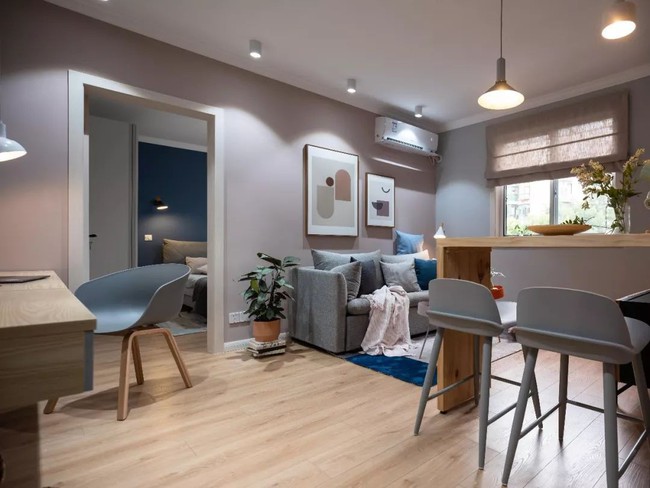 Phong cách Bắc Âu nhẹ nhàng với tông màu xanh, ghi, hồng được kết hợp vô cùng đặc biệt trong căn hộ 56m²  - Ảnh 6.