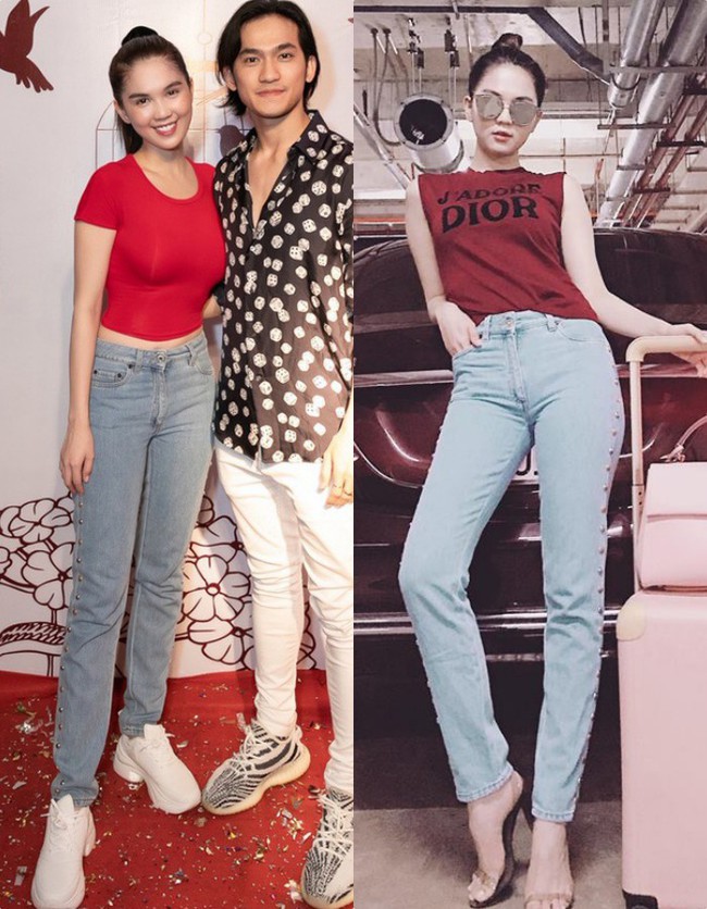 Cùng một chiếc quần jeans, hôm trước vừa diện kiểu sang chảnh hôm sau Ngọc Trinh đã lên đồ kém sang ngay được - Ảnh 4.