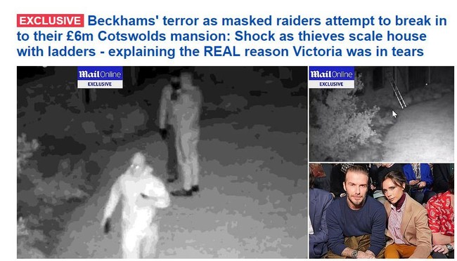 Sốc: Victoria suy sụp còn David Beckham giận dữ khi phát hiện nhóm tội phạm bịt mặt đột nhập biệt thự - Ảnh 1.