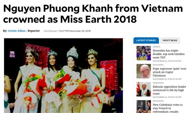 Giữa nghi vấn người đẹp Việt Nguyễn Phương Khánh mua giải Hoa hậu Trái đất 2018, truyền thông quốc tế nói gì? - Ảnh 5.