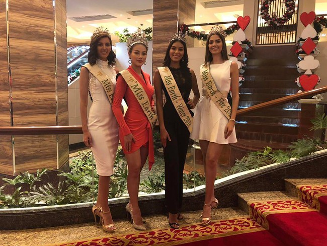 Lép vé về chiều cao, Nguyễn Phương Khánh vẫn nổi bần bật bên ba Á hậu Miss Earth 2018 - Ảnh 1.