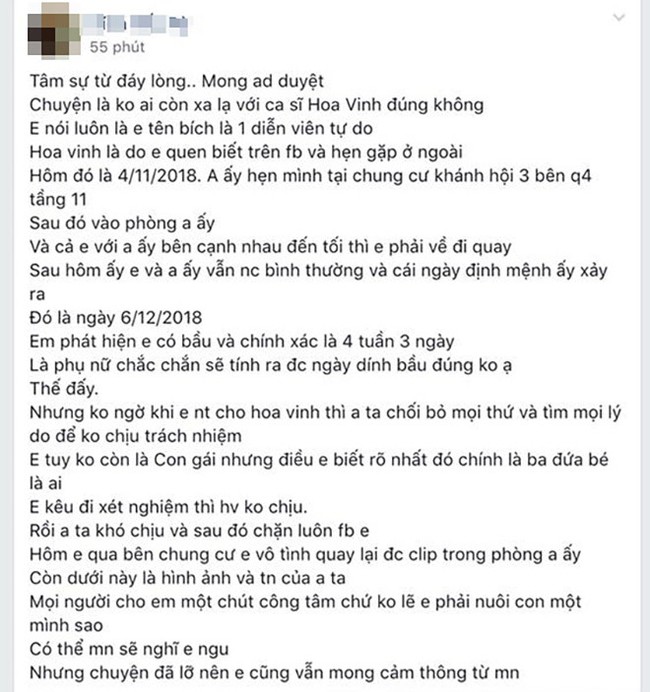 Hiện tượng mạng Hoa Vinh bị tố qua đêm làm cô gái trẻ có bầu rồi chối bỏ - Ảnh 1.