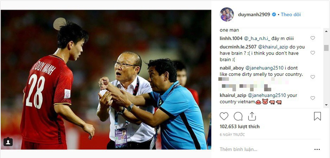 Cầu thủ Duy Mạnh đã lên tiếng giữa tâm bão bị cổ động viên Malaysia tấn công bằng bàn phím trên tài khoản MXH - Ảnh 1.