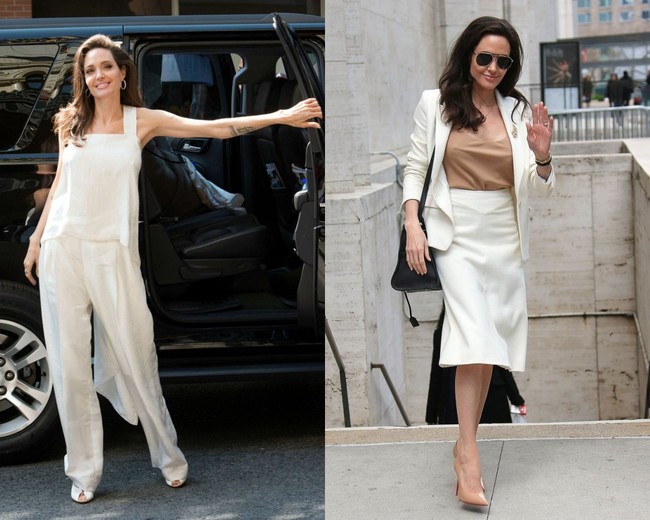 Đâu chỉ mỗi Angelina Jolie, loạt người đẹp Vbiz này cũng sáng rực cả góc phố nhờ những set đồ màu be  - Ảnh 4.