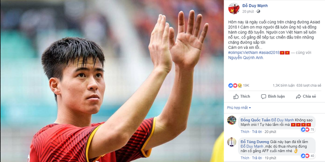Các chàng trai đội tuyển Olympic Việt Nam đồng loạt đăng status xin lỗi gửi đến người hâm mộ, có cả những lời chia tay - Ảnh 4.