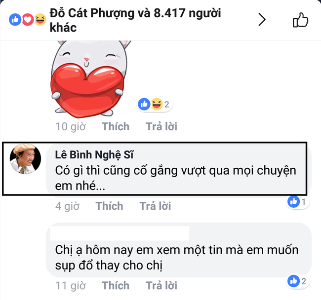 Giữa lúc Kiều Minh Tuấn và An Nguy thừa nhận yêu thật, nghệ sĩ Lê Bình động viên Cát Phượng có chuyện gì cũng cố gắng vượt qua - Ảnh 1.