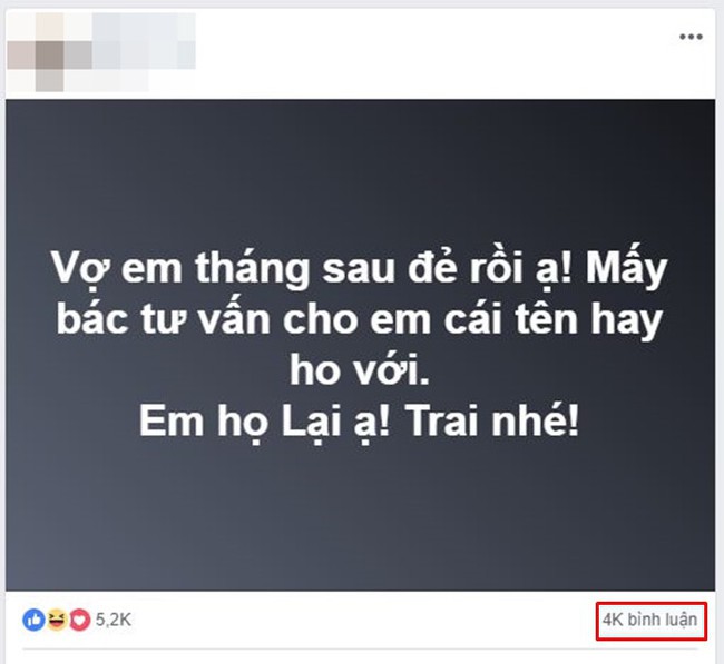 Không hề nao núng, ông bố trẻ họ Lại vẫn nhờ dân mạng đặt tên cho con trai, kết quả khiến người ta cười bò - Ảnh 1.