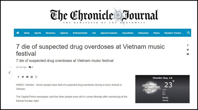 Báo nước ngoài đồng loạt đưa tin vụ 7 người chết do sốc thuốc tại lễ hội âm nhạc ở Hà Nội - Ảnh 5.