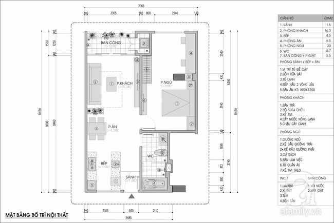 Với số tiền chưa tới 120 triệu đồng, vợ chồng mới cưới đã có thể hoàn thiện căn hộ 60m² có công năng hoàn hảo - Ảnh 1.