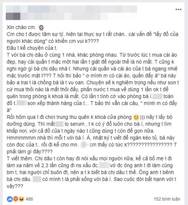 Sống chung với chị dâu: Em chồng bị mất từ thỏi son đến quần áo, tìm hỏi thì nhận được câu trả lời trơ tráo - Ảnh 1. Sống chung với chị dâu: Em chồng bị mất từ thỏi son đến quần áo, tìm hỏi thì nhận được câu trả lời trơ tráo - Ảnh 1.