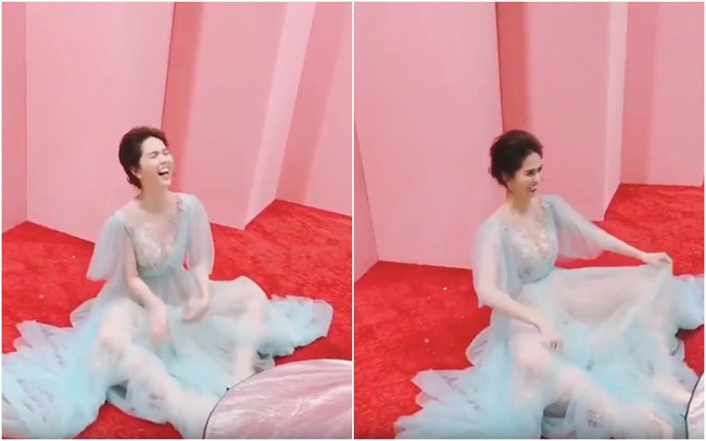 Ngọc Trinh đẹp lộng lẫy trong bộ váy cô tiên xanh, nhưng dáng ngồi của cô nàng mới là điều dân tình xôn xao bàn tán - Ảnh 2.