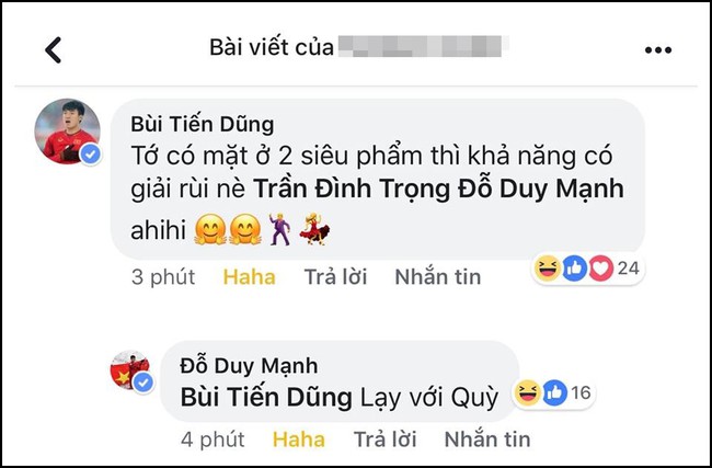 Thấy fan mở giải thưởng riêng cho tuyển Việt Nam, đây là phản ứng cực hài hước của Tiến Dũng và Đình Trọng - Ảnh 4.