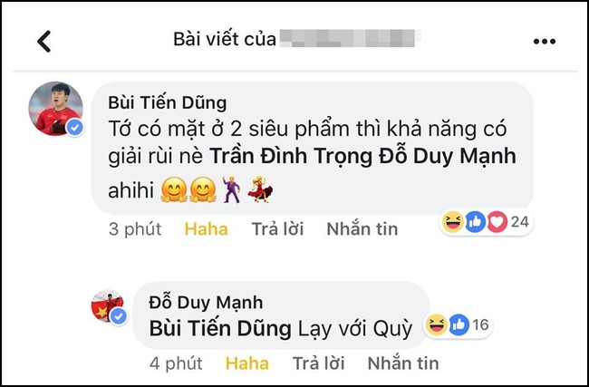 Thấy fan mở giải thưởng riêng cho tuyển Việt Nam, đây là phản ứng cực hài hước của Tiến Dũng và Đình Trọng - Ảnh 4. Thấy fan mở giải thưởng riêng cho tuyển Việt Nam, đây là phản ứng cực hài hước của Tiến Dũng và Đình Trọng - Ảnh 4.