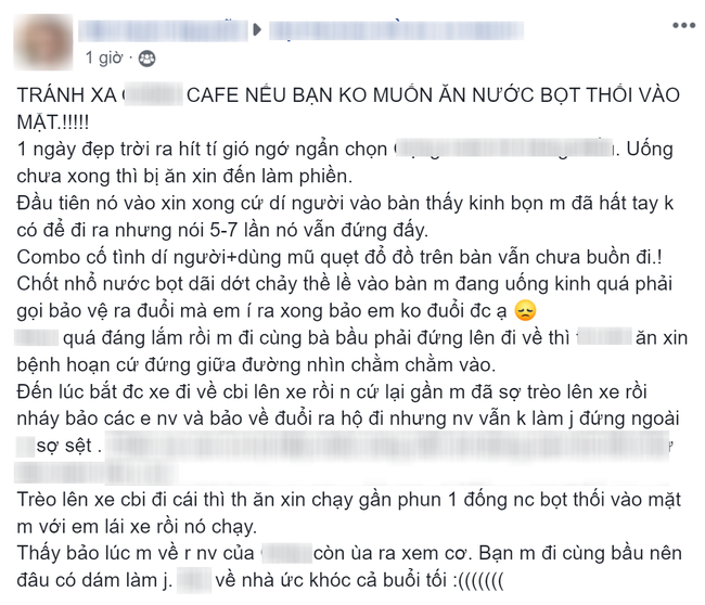 Tới quán cà phê nổi tiếng bị ăn xin nhổ nước bọt thối vào mặt, nhưng thái độ của nhân viên khiến ai nấy phẫn nộ - Ảnh 1.