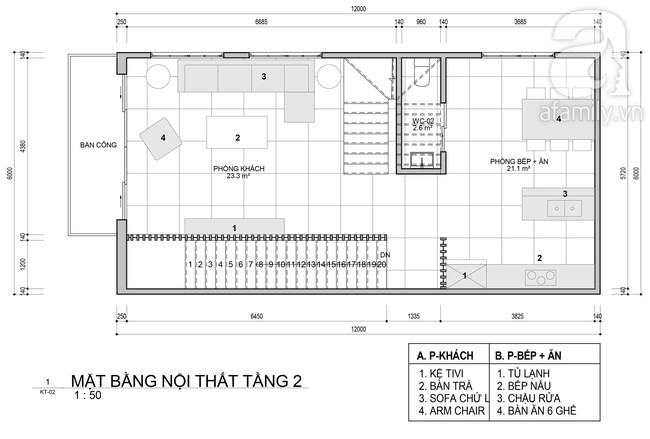 Tư vấn thiết kế nhà ở gia đình có diện tích (6x12m) cho 4 người với chi phí gần 3 tỷ đồng - Ảnh 2.